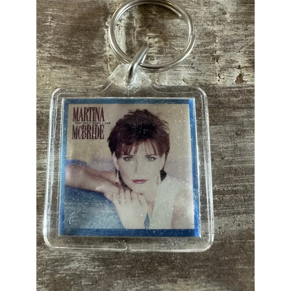 Vintage Keychain Martina McBride Key Ring Acrylic Fob Country Music Artist USA
